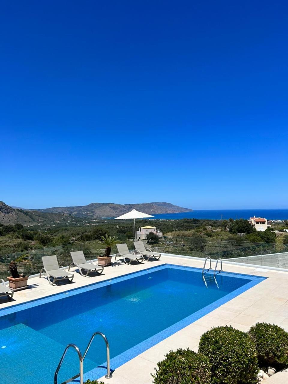 Villa Vuna - Private Pool -Sea View La Canea Esterno foto