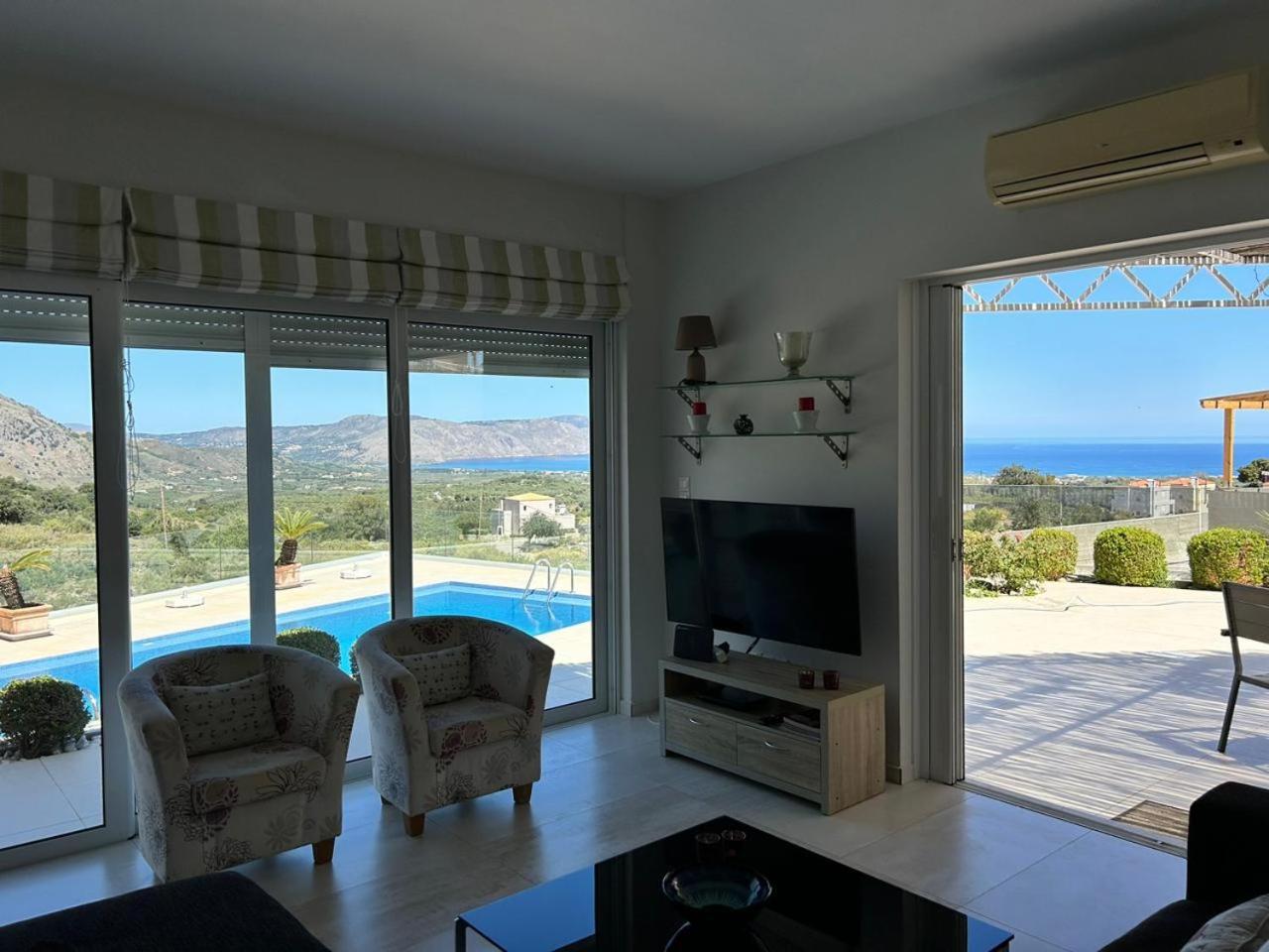 Villa Vuna - Private Pool -Sea View La Canea Esterno foto